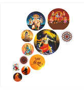 Decorative Wooden Wall Hanging Decoration Item for Home | Office | Gift | Decor Art Livingroom, Bedroom | Stylish Modern Artwork (WPS_143N) Pack of 11 Pieces - Decor Mantra